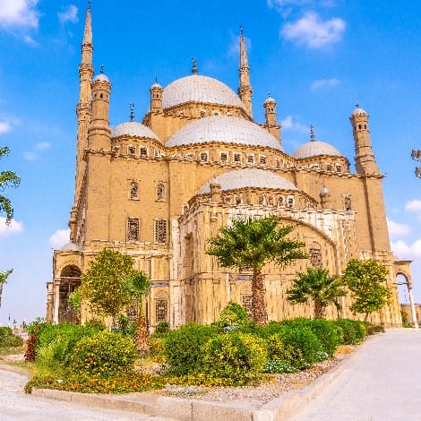the impressive alabaster mosque in the city of cai