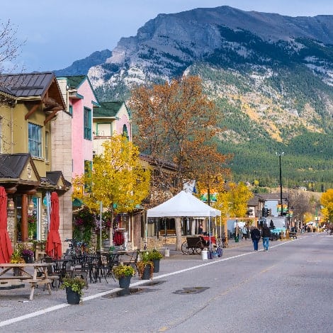 The town of Canmore in the Canadian Rockies