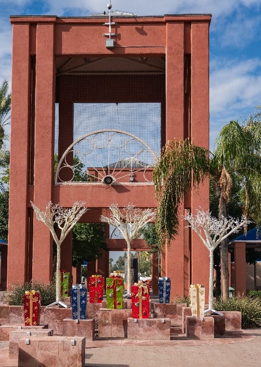 Chandler Park decorated for Christmas