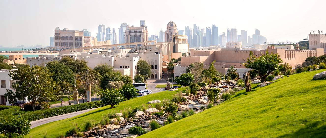 panoramic view to the west bay doha qatar
