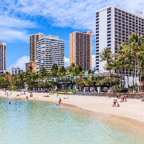 Hawaii Waikiki Beach in Honolulu