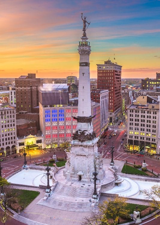 indianapolis indiana usa cityscape and monument