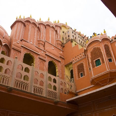 inside view of hawa mahal palace of the winds