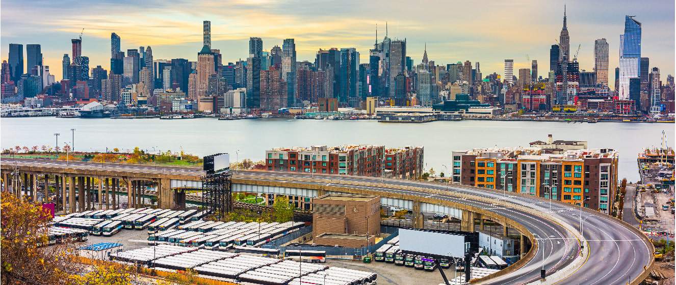 new york city skyline from new jersey