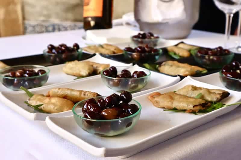 Assorted tapas and olives