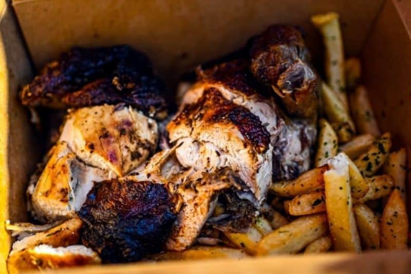 Grilled chicken and fries