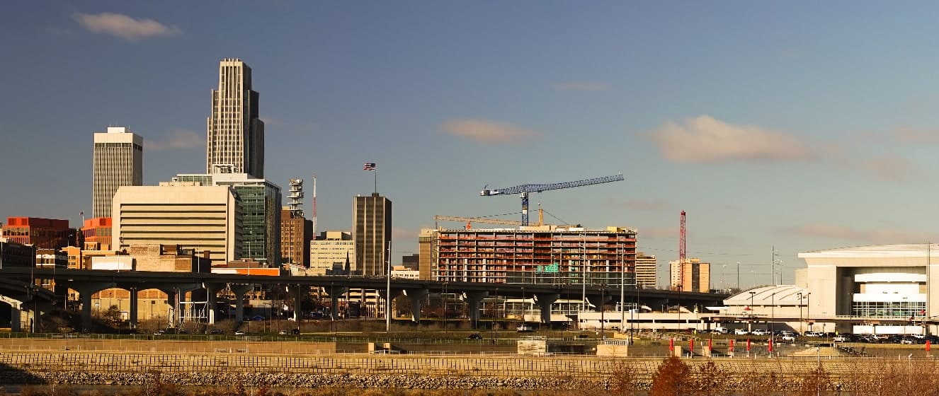 long panoramic omaha nebraska downtown city