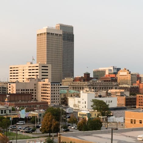 panoramic view downtown omaha nebraska city skylin