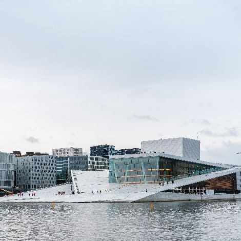 exterior view of opera house in oslo