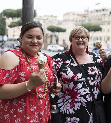 Rome guests with ice cream