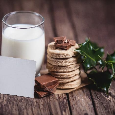 milk with sweet food for santa