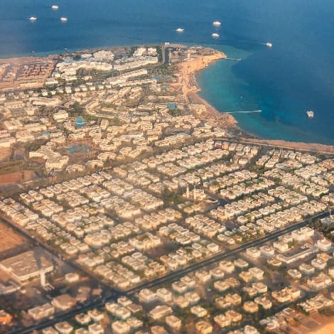sharm el sheikh aerial view from airplane
