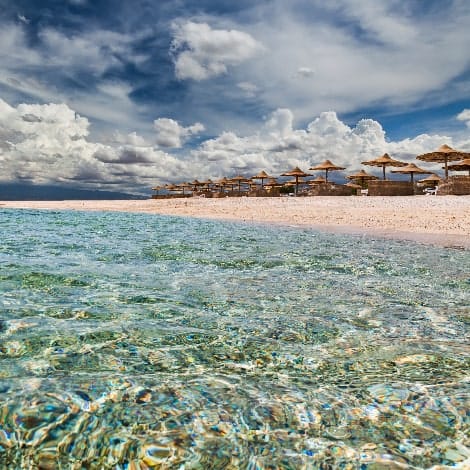 the beach with clear water in egypt