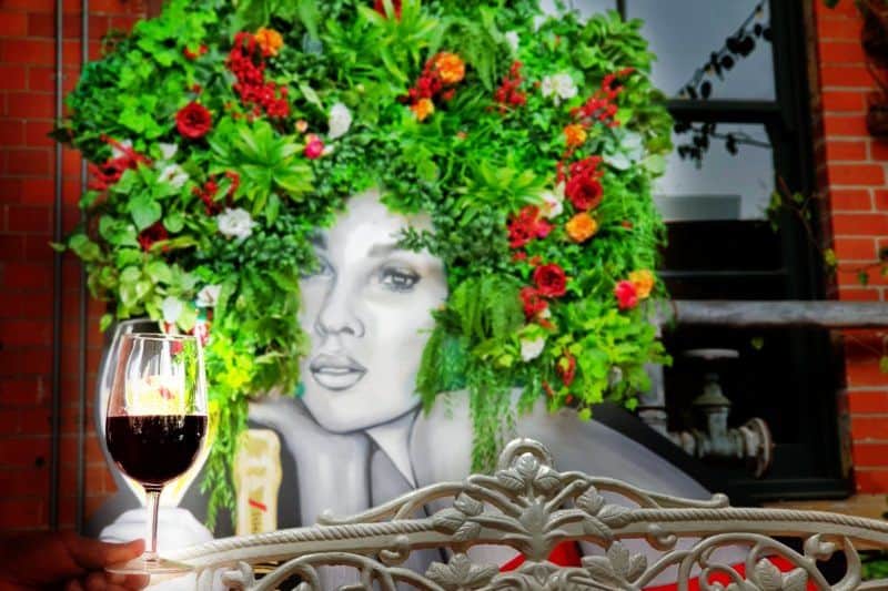 Wine and flower face
