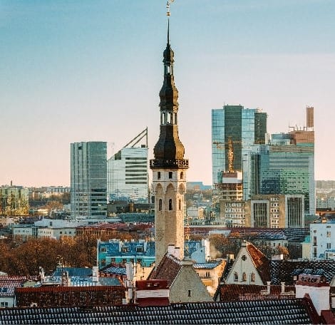 tallinn estonia view of tower of tallinn town