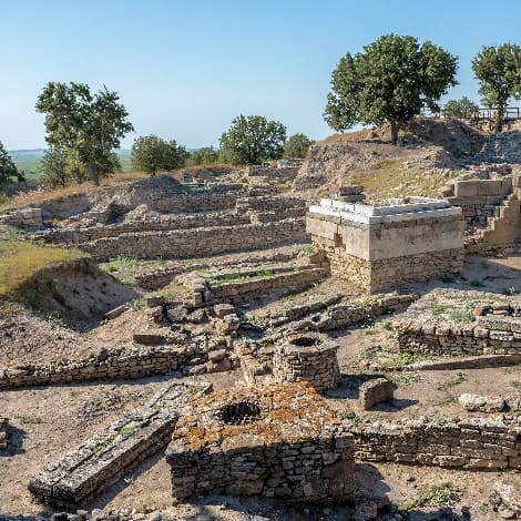 Ruins of ancient legendary city of Troy in Canakkale
