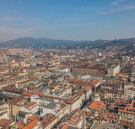 aerial view of turin